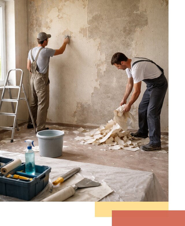 Снятие старых обоев в Воткинске быстро и качественно