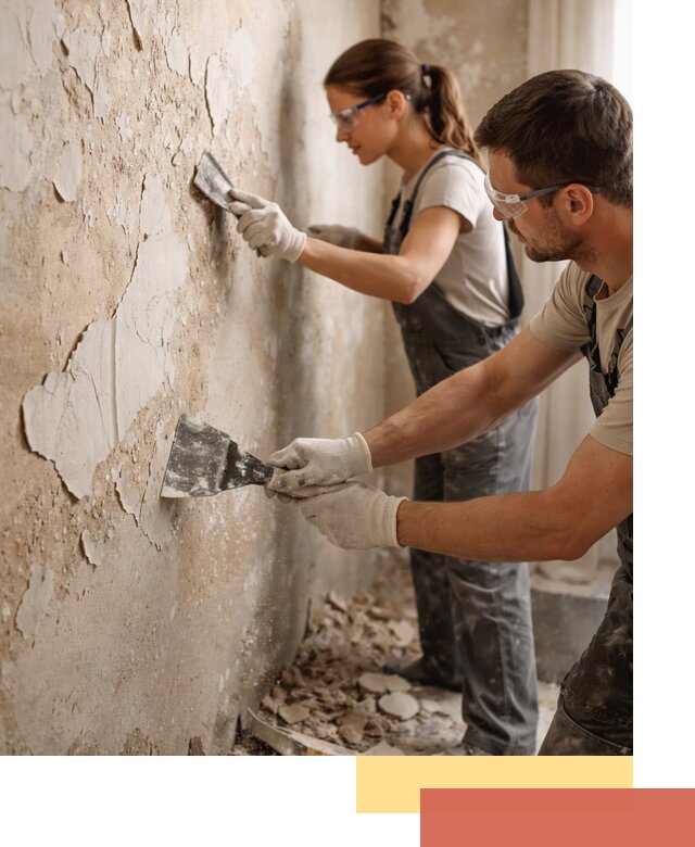 Снятие старой шпаклевки и подготовка поверхностей в Воткинске