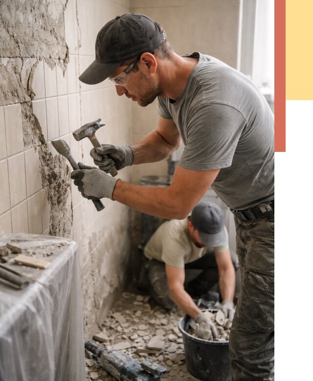 Демонтаж плитки со стен в Воткинске от 881 руб. — быстро и недорого | ОТДЕЛОЧНИК-Втк