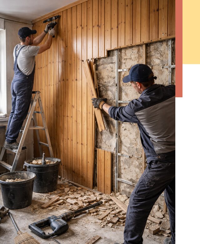 Демонтаж вагонки со стен в Воткинске от 1502 руб. — снятие, удаление, срочно | ОТДЕЛОЧНИК-Втк