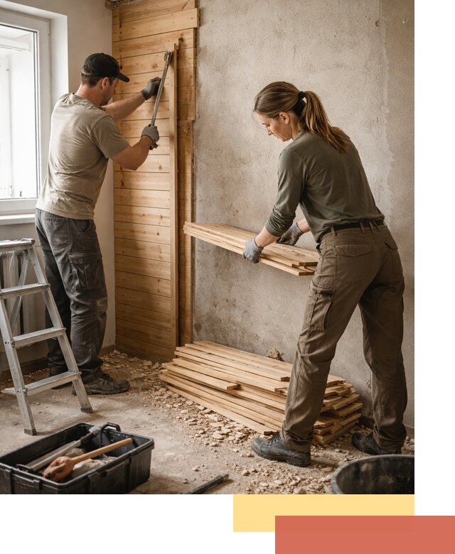 Демонтаж вагонки со стен в Воткинске — профессиональный демонтаж