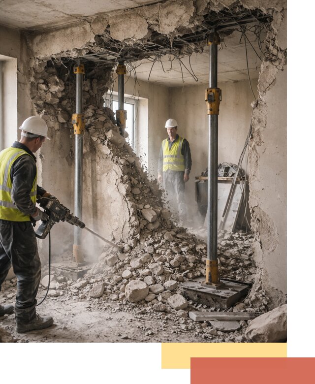 Снос несущих стен в Воткинске с гарантией безопасности и качества