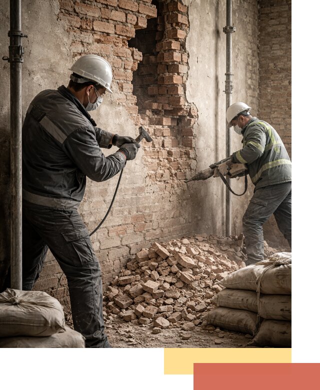 Демонтаж кирпичных стен в Воткинске быстро и безопасно