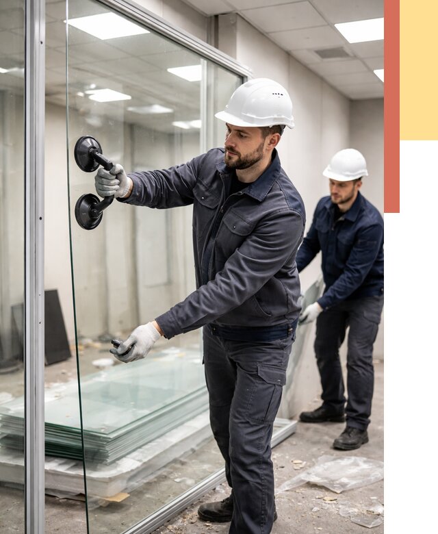 Демонтаж стеклянных перегородок в Воткинске от 3315 руб. — быстро и недорого | ОТДЕЛОЧНИК-Втк