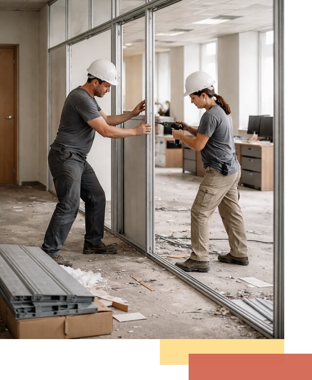 Демонтаж алюминиевых перегородок в Воткинске быстро и аккуратно