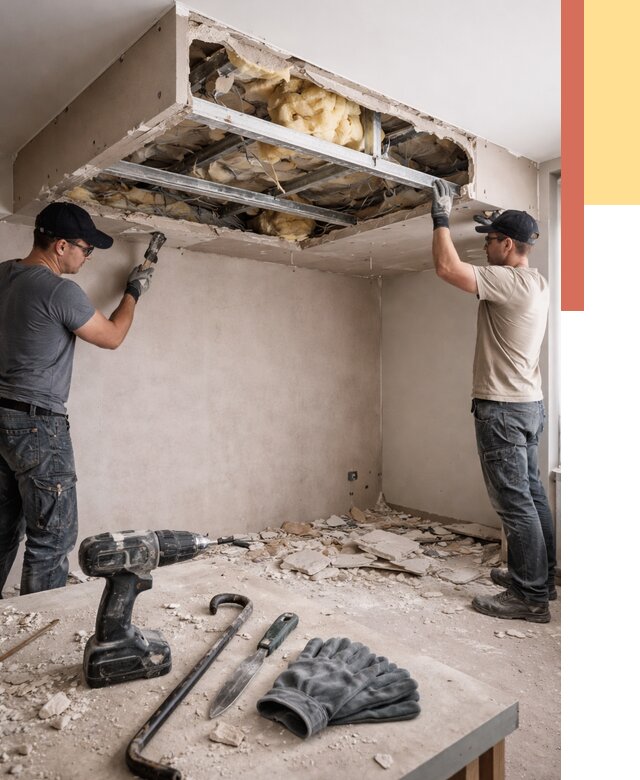 Демонтаж короба из гипсокартона в Воткинске от 1575 руб. — быстро и недорого | ОТДЕЛОЧНИК-Втк