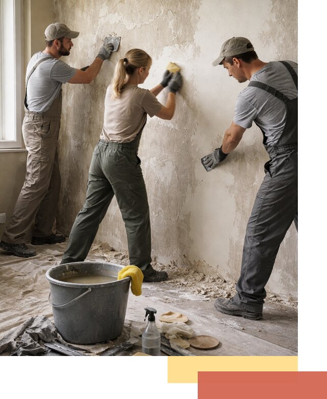 Очистка стен от клея и грунтовки в Воткинске качественно и быстро