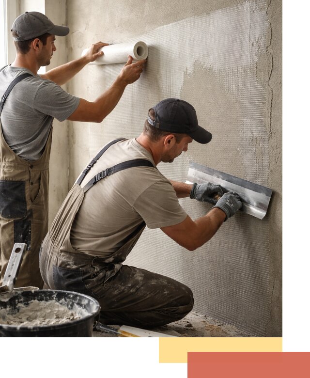 Армирование стен стеклосеткой в Воткинске для прочной отделки