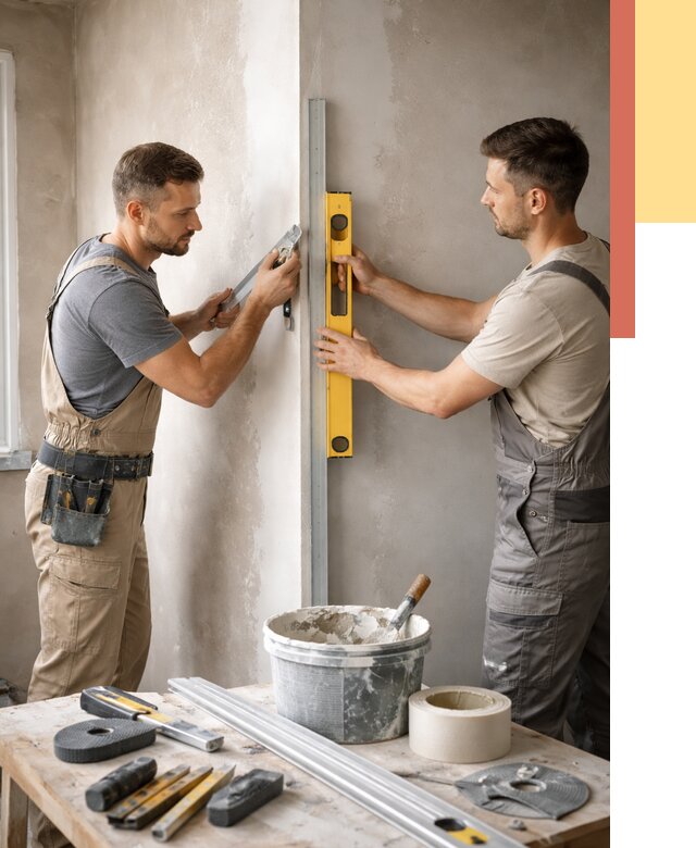 Выведение углов стен в Воткинске от 1917 руб. быстро и недорого | ОТДЕЛОЧНИК-Втк