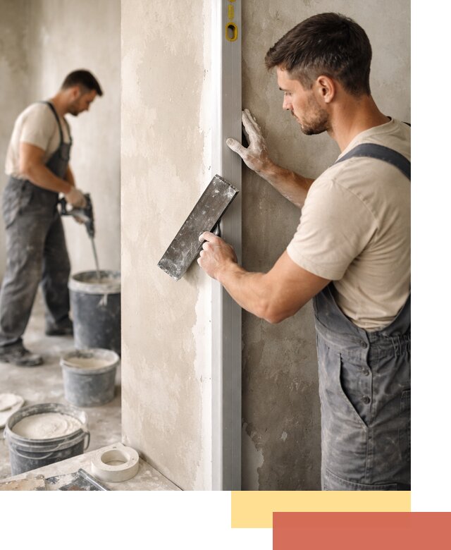 Выведение углов стен в Воткинске: монтаж и оштукатуривание