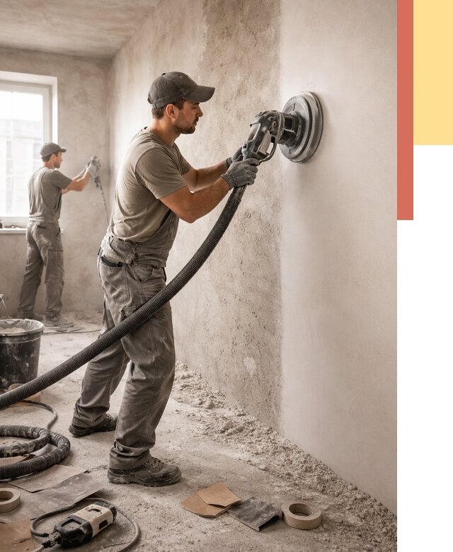 Шлифовка стен в Воткинске от 1243 руб/м2 — быстро и недорого | ОТДЕЛОЧНИК-Втк