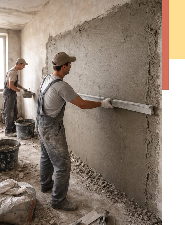 Цементная штукатурка стен в Воткинске от 4662 руб/м2 — быстро и недорого | ОТДЕЛОЧНИК-Втк