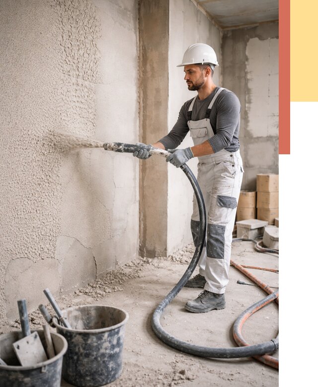 Машинная штукатурка стен в Воткинске под ключ от 6734 руб./м2 | ОТДЕЛОЧНИК-Втк