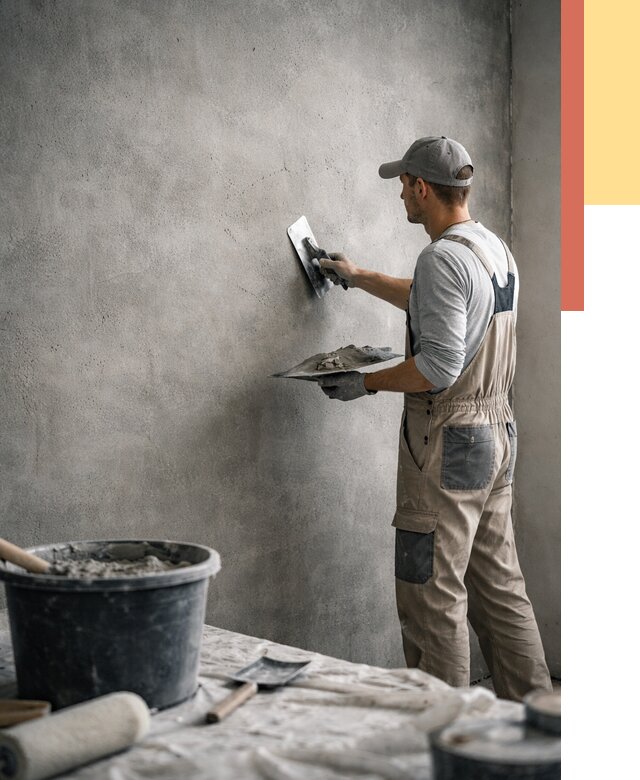 Декоративная штукатурка под бетон в Воткинске от 2590 руб./м² — нанесение под ключ | ОТДЕЛОЧНИК-Втк