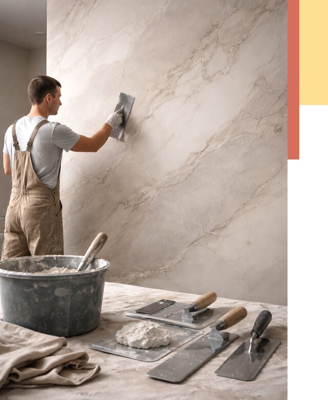 Декоративная штукатурка под мрамор в Воткинске от 2901 руб./м² — быстро и недорого | ОТДЕЛОЧНИК-Втк