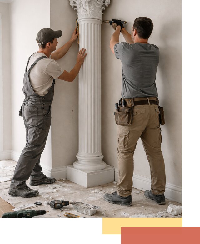 Установка декоративных колонн в Воткинске под ключ