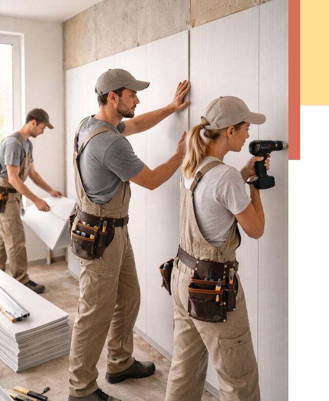 Монтаж ПВХ панелей на стены в Воткинске от 466 руб/м2 — быстро и недорого | ОТДЕЛОЧНИК-Втк