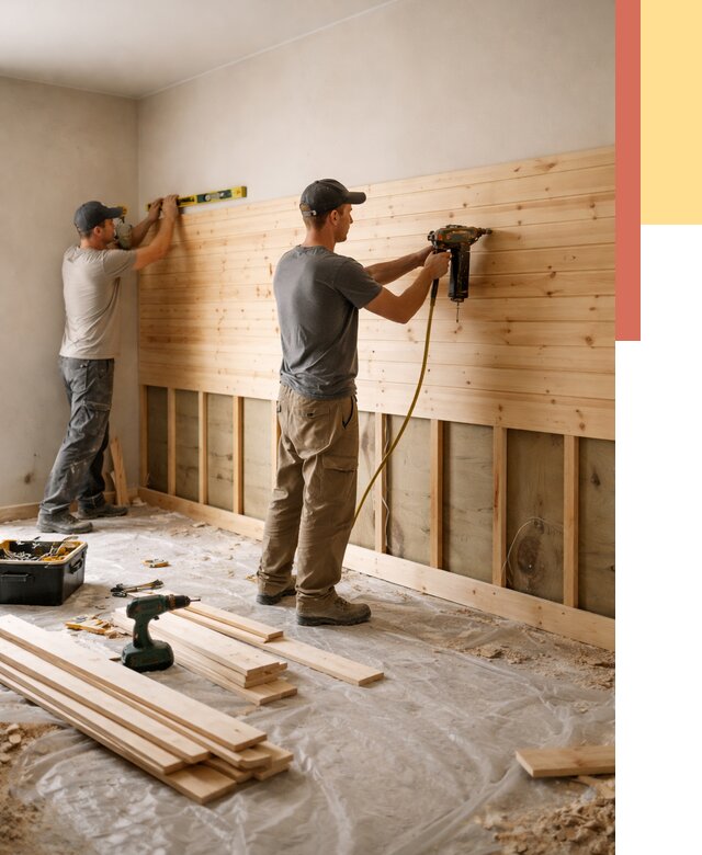 Монтаж деревянной вагонки на стены в Воткинске от 7770 руб. | Услуги монтажа вагонки | ОТДЕЛОЧНИК-Втк