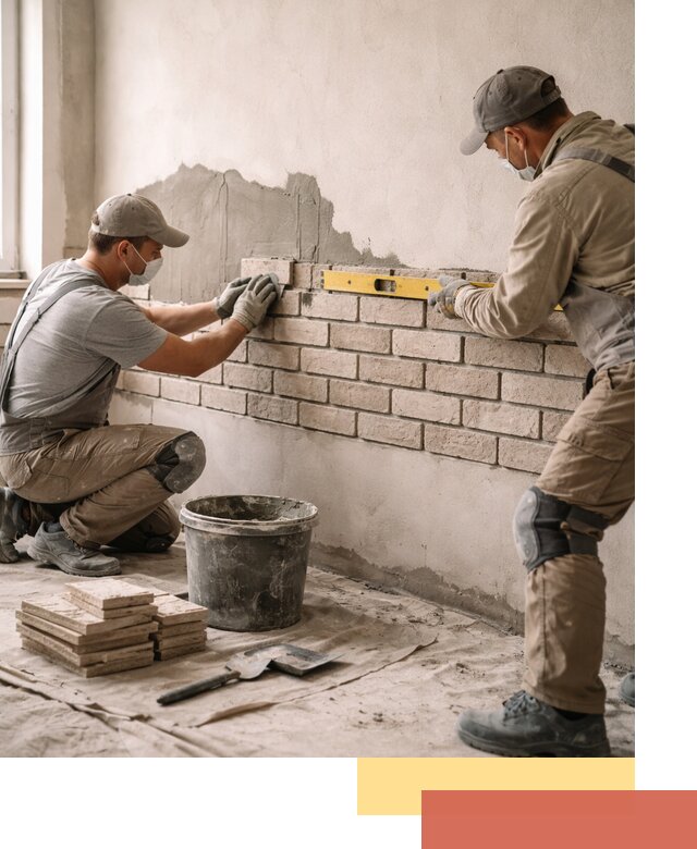 Монтаж декоративного кирпича профессионально в Воткинске