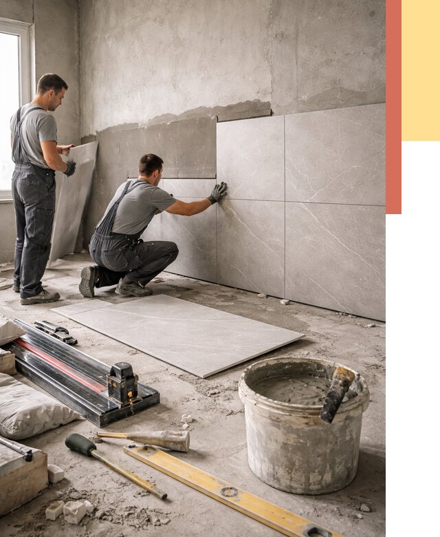 Облицовка стен керамогранитом в Воткинске от 4351 руб./м² — услуги под ключ | ОТДЕЛОЧНИК-Втк