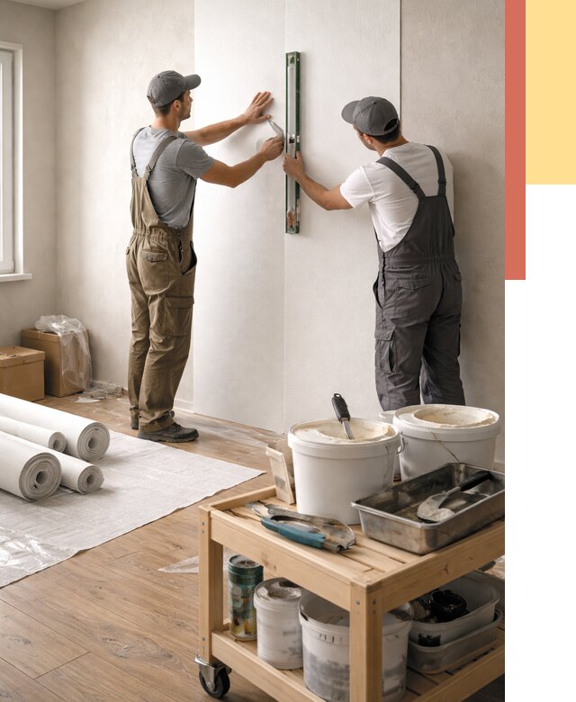 Поклейка стеклообоев в Воткинске от 6734 руб. за м2 — быстро и недорого | ОТДЕЛОЧНИК-Втк