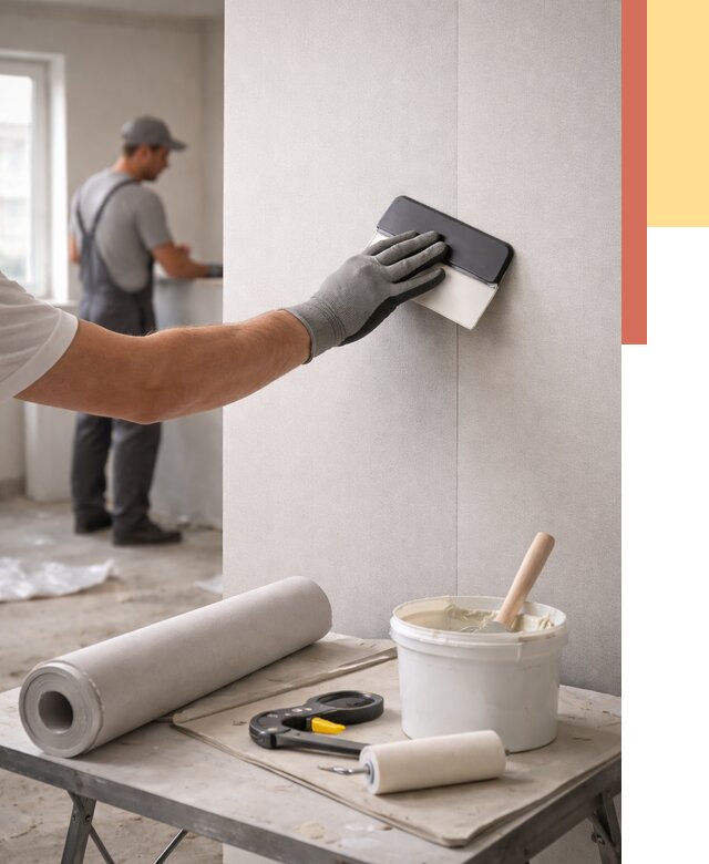 Поклейка обоев под покраску в Воткинске от 3626 руб. за м2 | ОТДЕЛОЧНИК-Втк