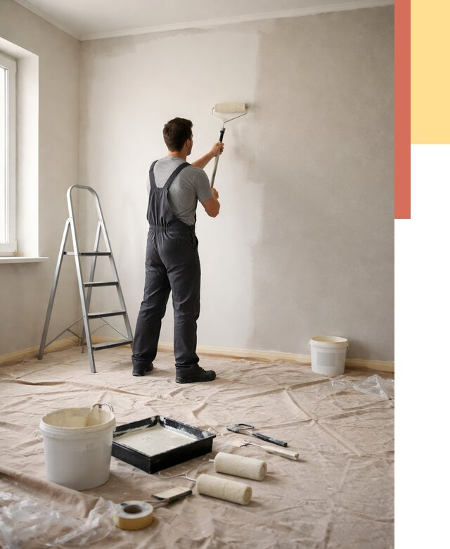 Покраска стен моющейся краской в Воткинске от 363 руб./м² — быстро и недорого | ОТДЕЛОЧНИК-Втк