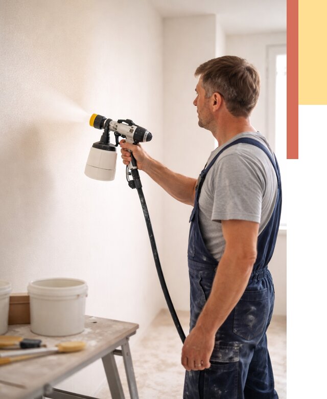 Покраска стен краскопультом в Воткинске от 7770 руб. — механизированная покраска | ОТДЕЛОЧНИК-Втк