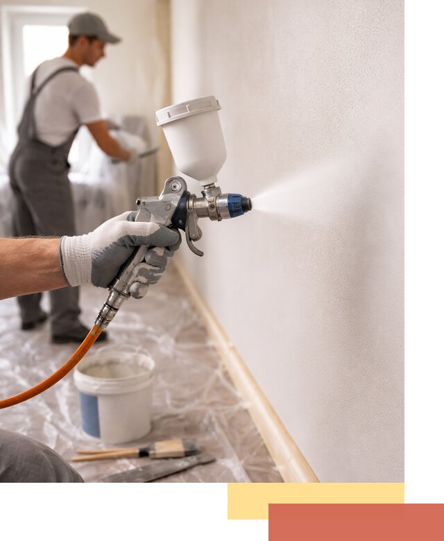 Покраска стен краскопультом в Воткинске быстро и качественно