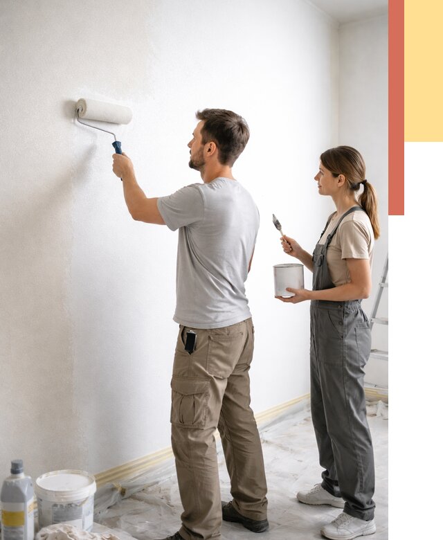 Окраска стен по стеклохолсту в Воткинске от 4662 руб/м² под ключ | ОТДЕЛОЧНИК-Втк