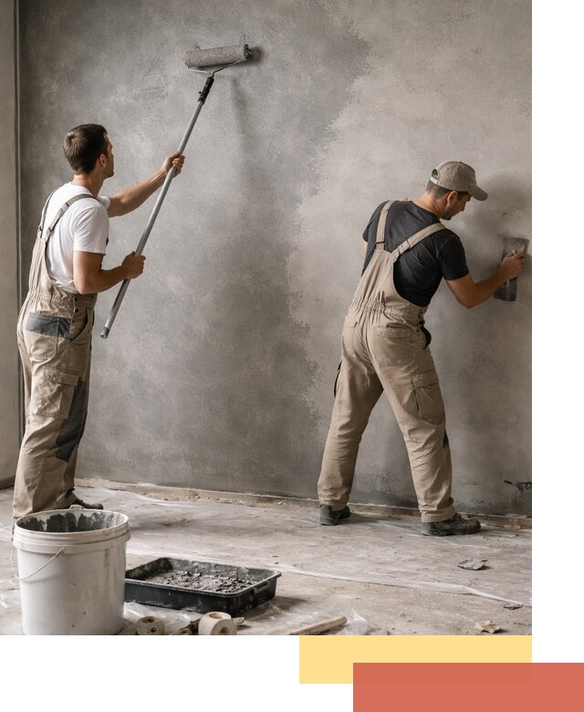 Покраска стен под бетон в Воткинске профессионально и недорого