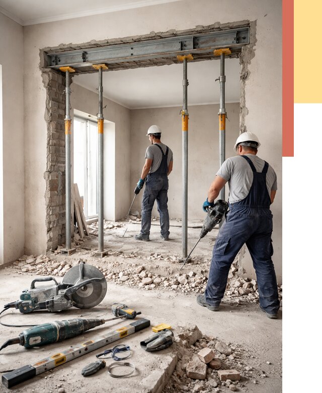 Прорезка проема в стене в Воткинске от 4662 руб. — быстро и недорого | ОТДЕЛОЧНИК-Втк