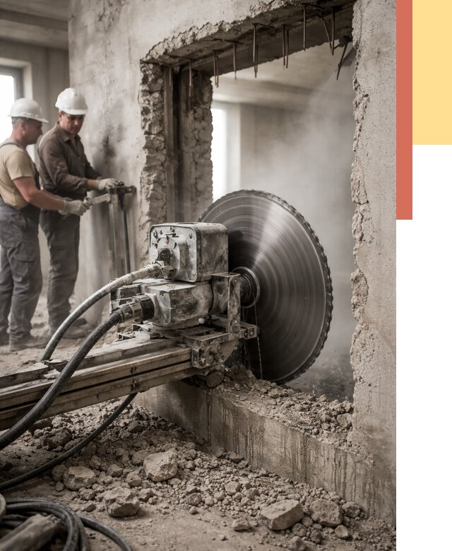 Алмазная резка проемов в Воткинске от 4662 руб. быстро и недорого | ОТДЕЛОЧНИК-Втк