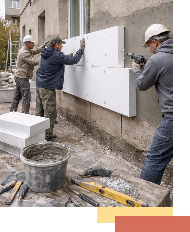 Утепление наружных стен пенопластом в Воткинске