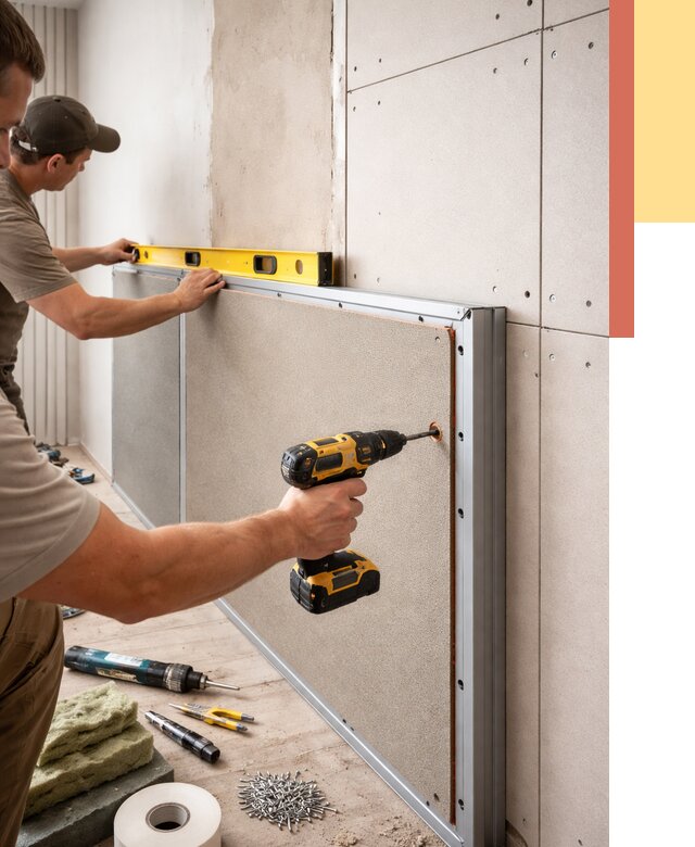 Шумоизоляция стен панелями ЗИПС в Воткинске от 2279 руб./м² под ключ | ОТДЕЛОЧНИК-Втк