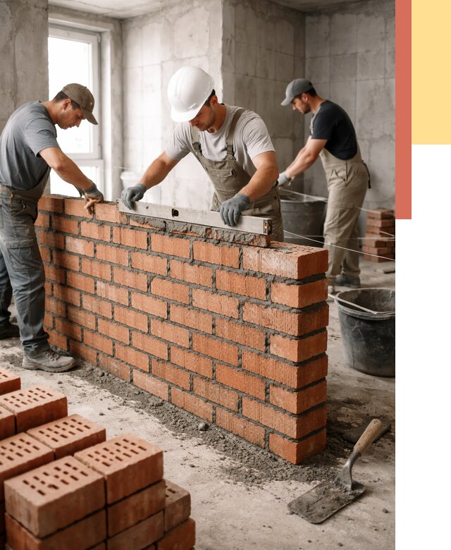 Кладка перегородок из кирпича в Воткинске от 3626 руб. за м² | ОТДЕЛОЧНИК-Втк