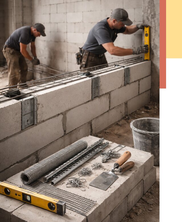 Армирование кладки перегородок в Воткинске от 777 руб. под ключ | ОТДЕЛОЧНИК-Втк