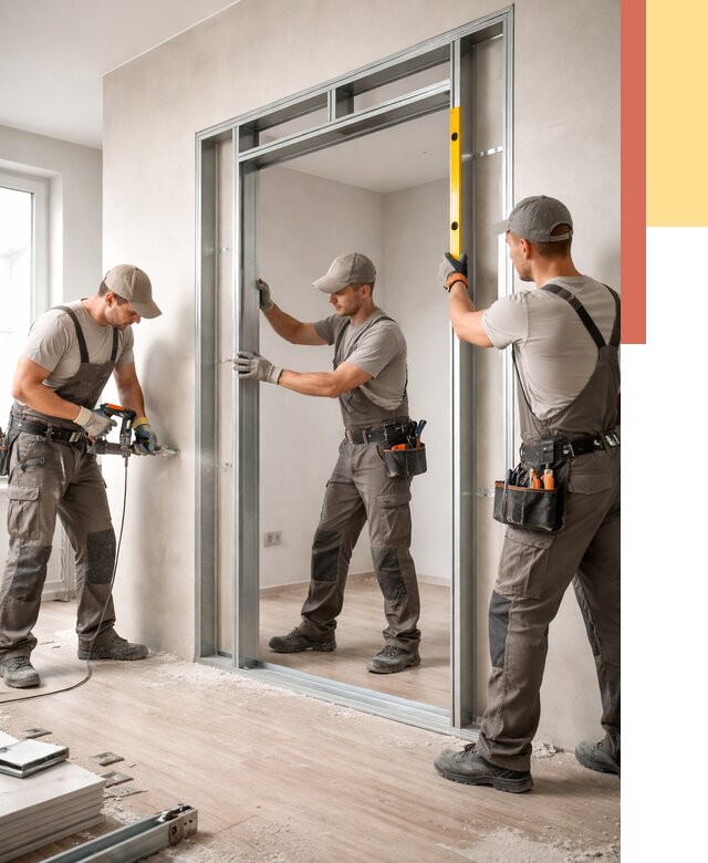 Устройство дверного проема в перегородке в Воткинске от 4662 руб. под ключ | ОТДЕЛОЧНИК-Втк