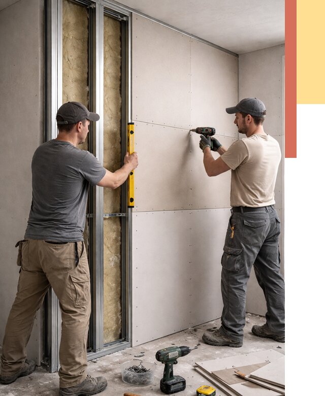 Монтаж двухслойной перегородки из гипсокартона в Воткинске от 1502 руб. | ОТДЕЛОЧНИК-Втк