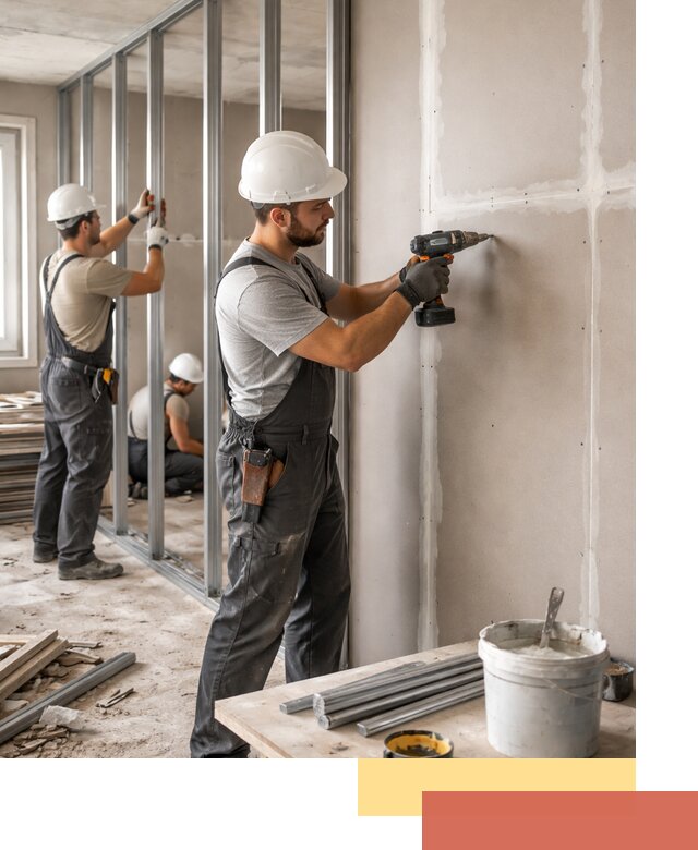 Перегородки из огнестойкого гипсокартона в Воткинске под ключ