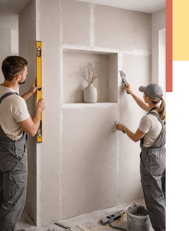 Перегородка из гипсокартона с нишей в Воткинске от 3367 руб. под ключ | ОТДЕЛОЧНИК-Втк