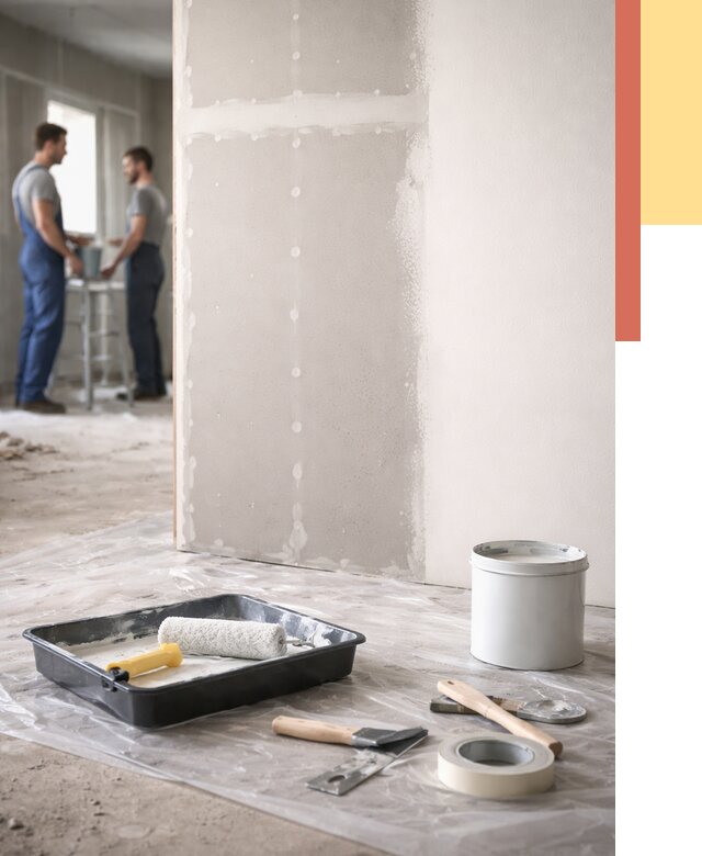 Покраска перегородок из гипсокартона в Воткинске от 4662 руб. под ключ | ОТДЕЛОЧНИК-Втк