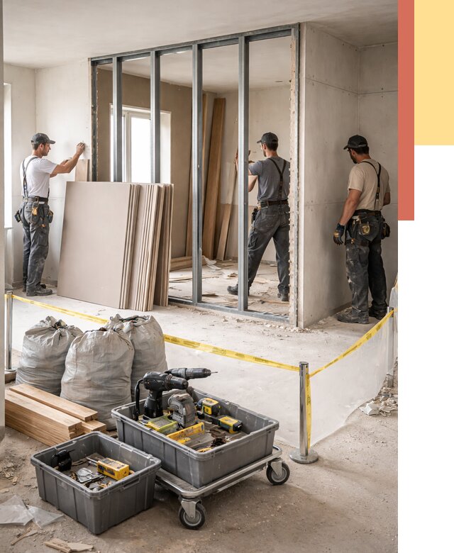 Перенос гипсокартонной перегородки в Воткинске под ключ от 4662 руб. | Демонтаж и монтаж – ОТДЕЛОЧНИК-Втк