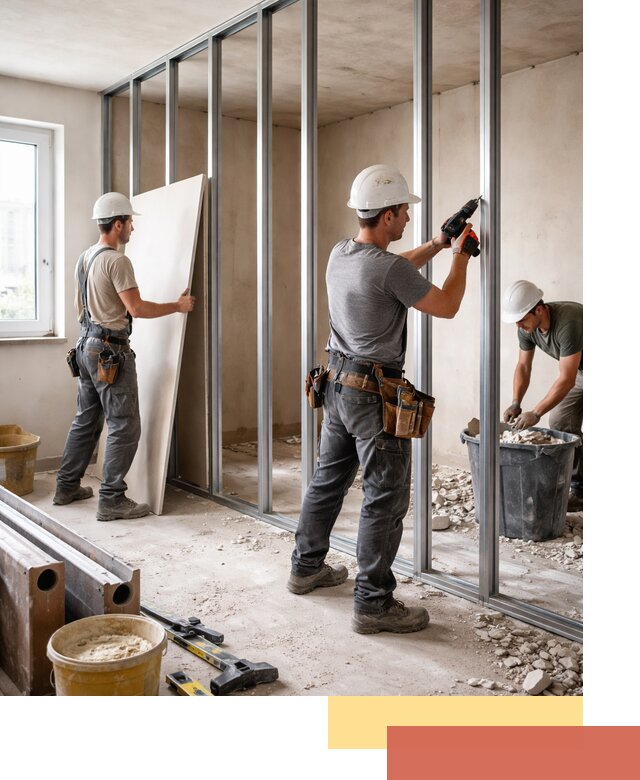 Перенос гипсокартонной перегородки в Воткинске профессионально и быстро