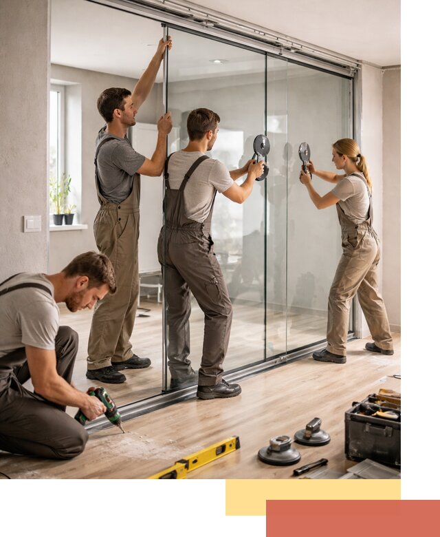 Изготовление стеклянных перегородок на заказ в Воткинске