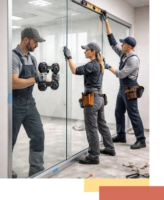 Профессиональный монтаж стеклянных перегородок в Воткинске