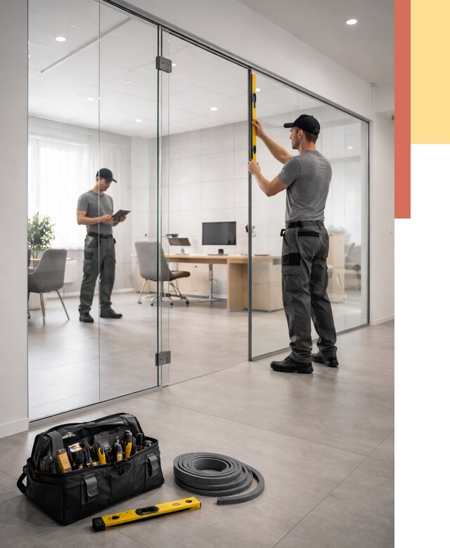 Цельностеклянные перегородки под ключ в Воткинске от 9842 руб. — монтаж и цены | ОТДЕЛОЧНИК-Втк