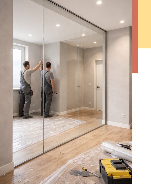 Безрамные стеклянные перегородки в Воткинске — монтаж от 9842 руб. | ОТДЕЛОЧНИК-Втк