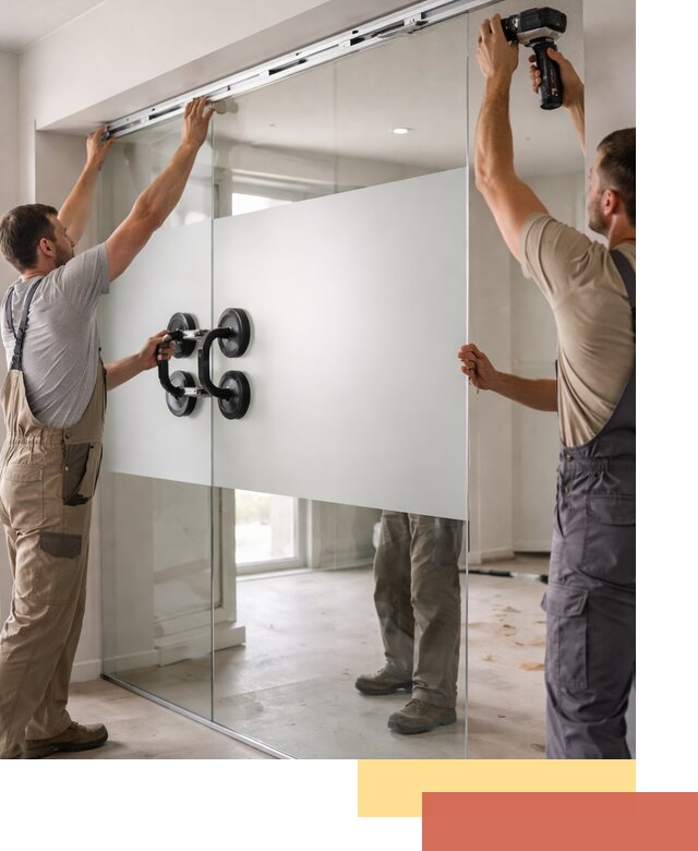 Матовые стеклянные перегородки под ключ в Воткинске