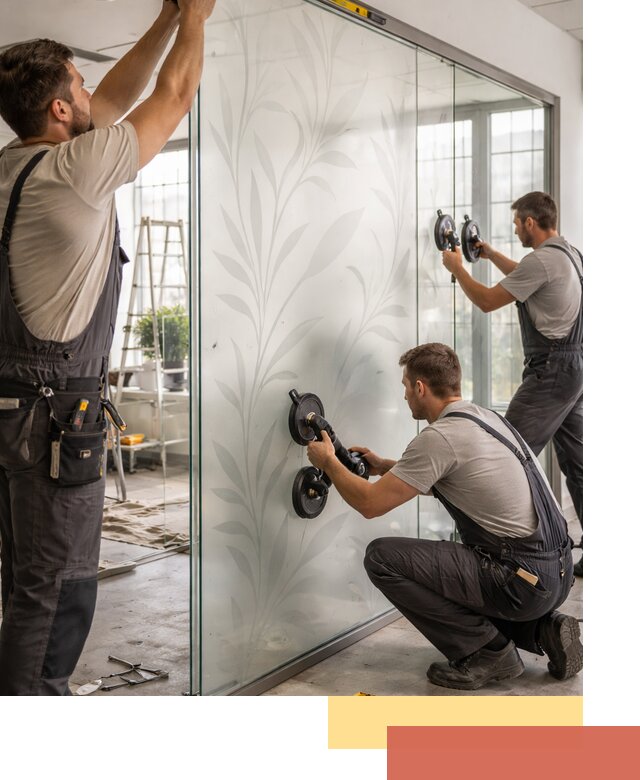 Стеклянные перегородки с рисунком на заказ в Воткинске